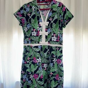 Lilly Pulitzer Celestia Golf Dress UPF 50 Blue Pink w White Bows